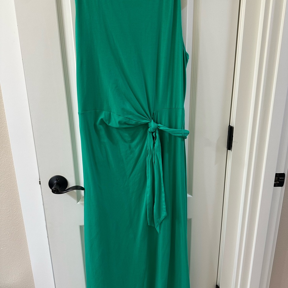 Lands' End One Shoulder Green Dress